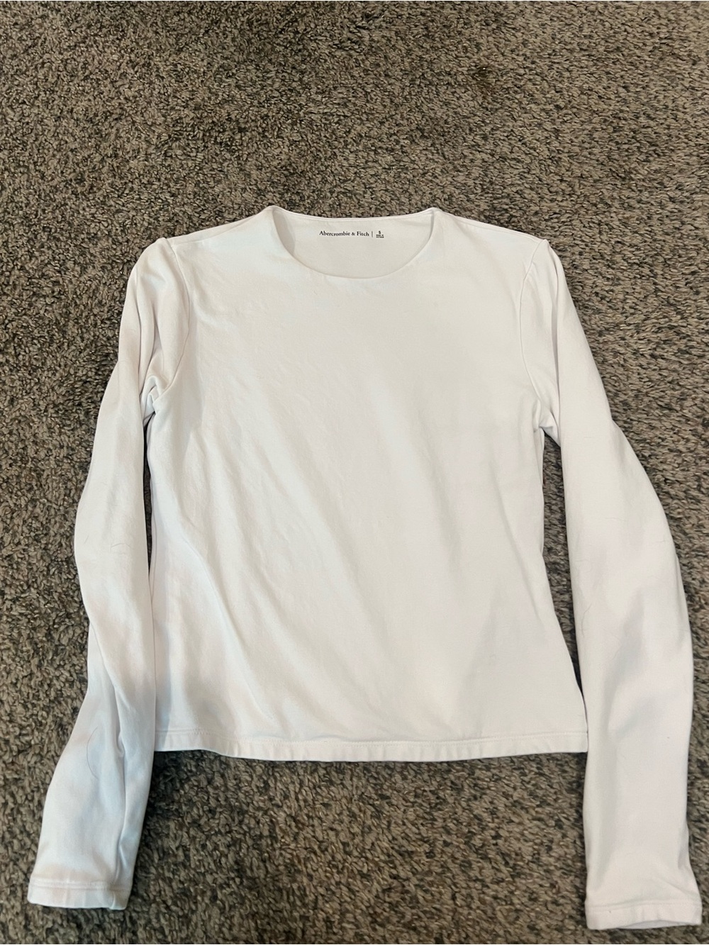 Abercrombie & Fitch White Long-Sleeve Crew Tee